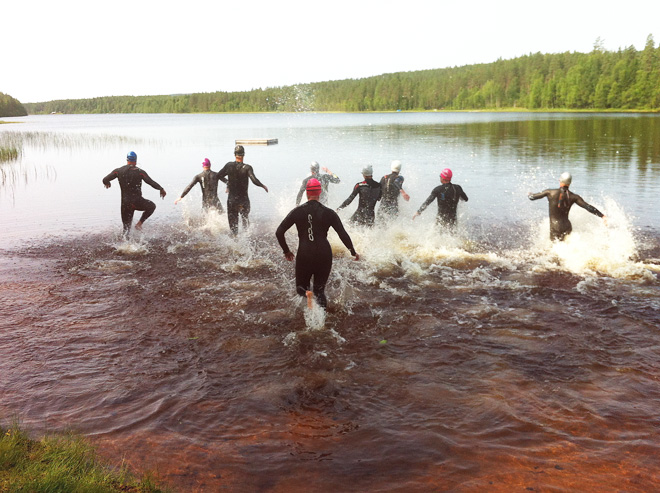 Triathlonläger i Stöten Sälen 2013 - Simning
